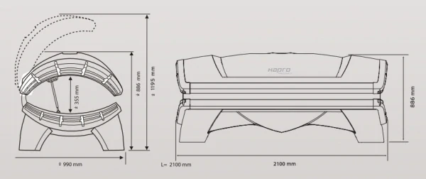 SOLÁRIUM HAPRO PROLINE 28/1 C TITANIUM BRONZE